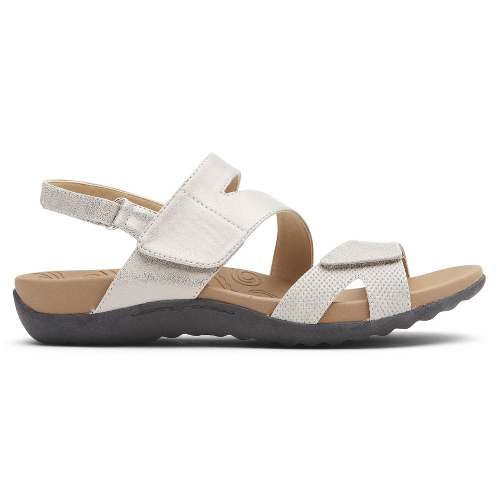 Rockport Women's Ridge Adjustable Asymmetrical Sandals - White - USA (7480SJFOM)